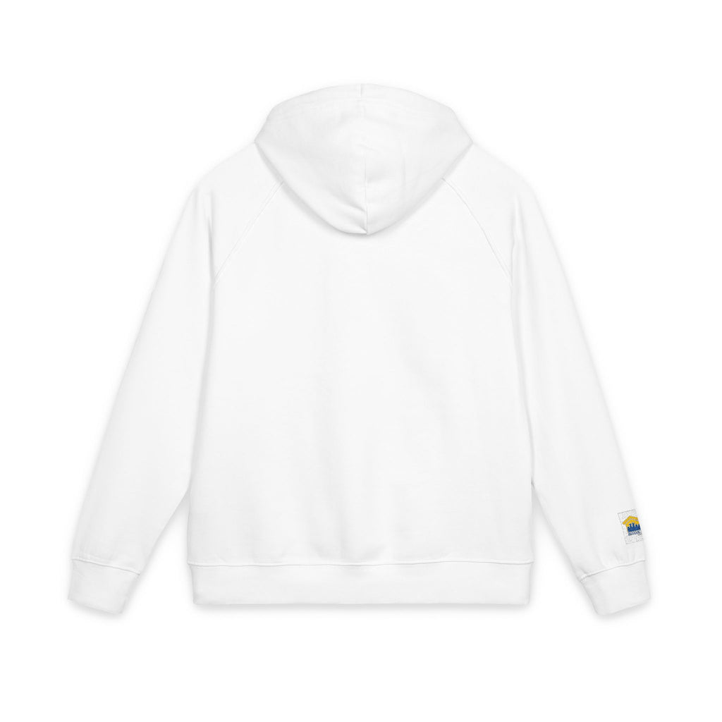 Minimal Embroidered Logo Hoodie — Eco Raglan Pullover