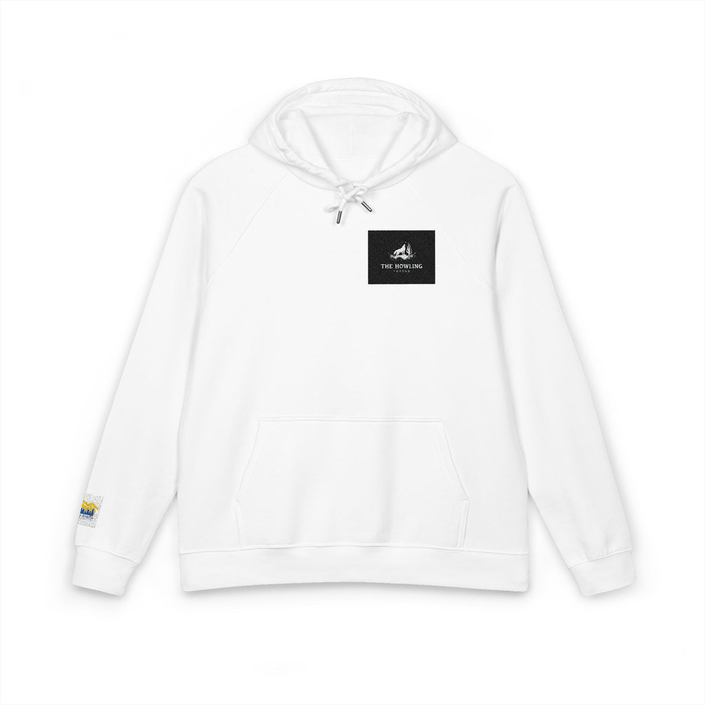 Minimal Embroidered Logo Hoodie — Eco Raglan Pullover