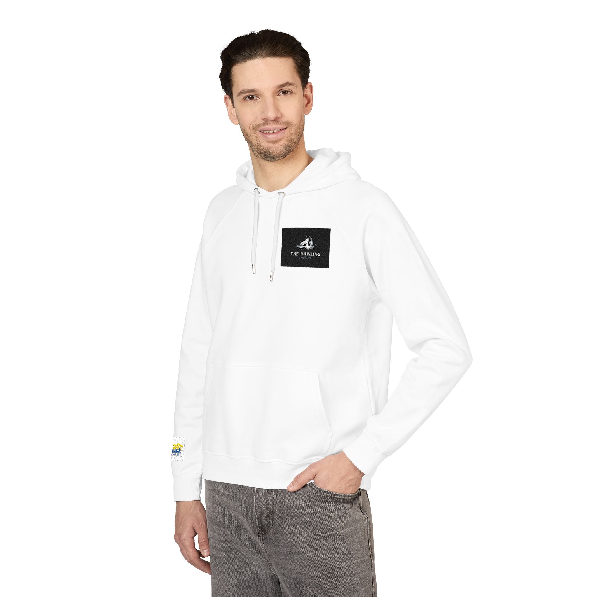 Minimal Embroidered Logo Hoodie — Eco Raglan Pullover